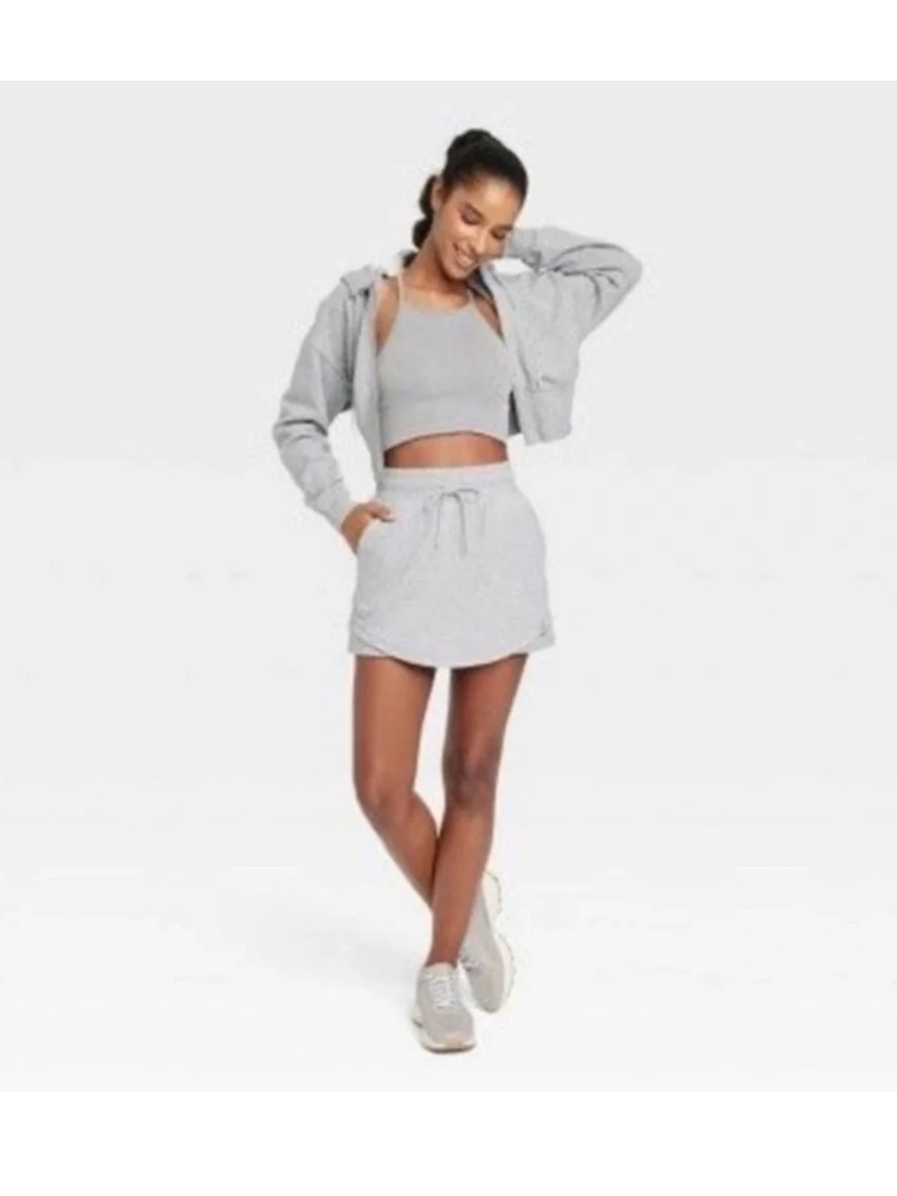 XL JoyLab Casual Drawstring Mini Skirt